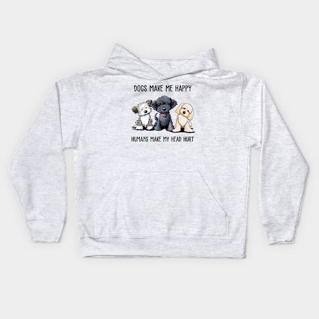 Dogs Make Me So Happy Kids Hoodie by irieana cabanbrbe